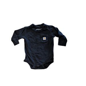 Carhartt Baby Long Sleeve Pocket Bodysuit Onesie Black, 6M